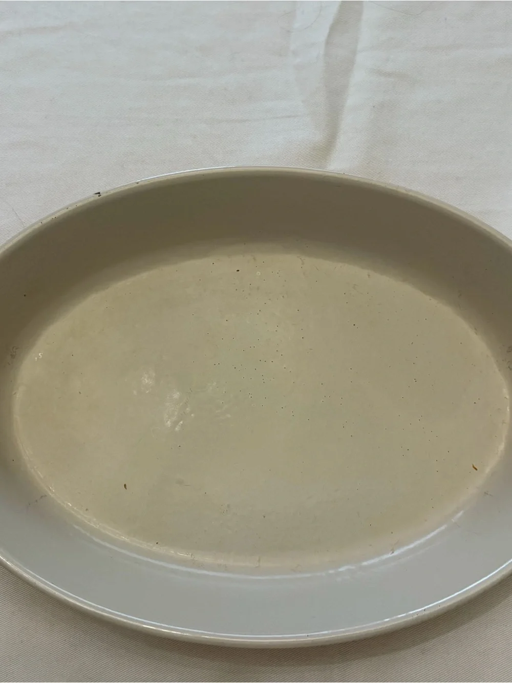 Vintage Le Creuset Yellow Oval Ceramic Baker with Cream Interior